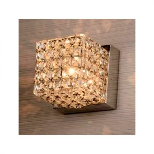Arandela Metal/Cristal 10X10cm WA005 Transparente - Bella Iluminação - Liven Casa