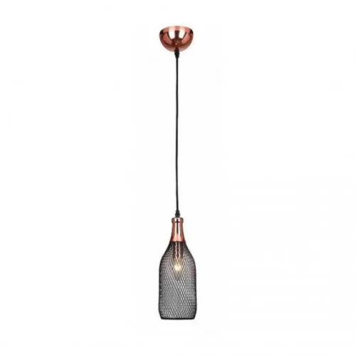 Pendente Copper XN004 em Metal Cobre/Preto - Bella Iluminação - Liven Casa