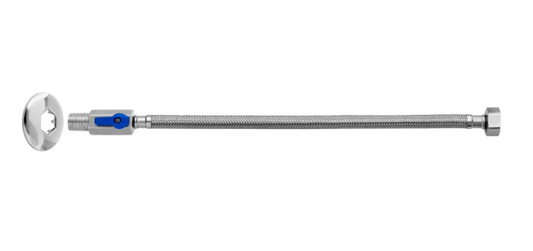 Ligação Flexível com Registro de Esfera Integrado para Água 30Cm 250131 - Blukit - Liven Casa