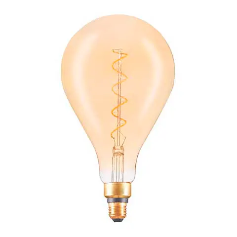 Lâmpada LED Filamento Vintage PS160 Twist 5W Ambar - Brilia - Liven Casa