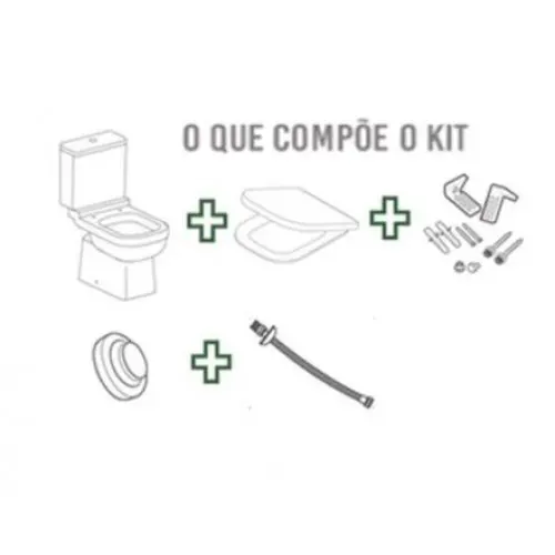 Kit Bacia + Caixa + Assento Elite Branco - Celite - Liven Casa