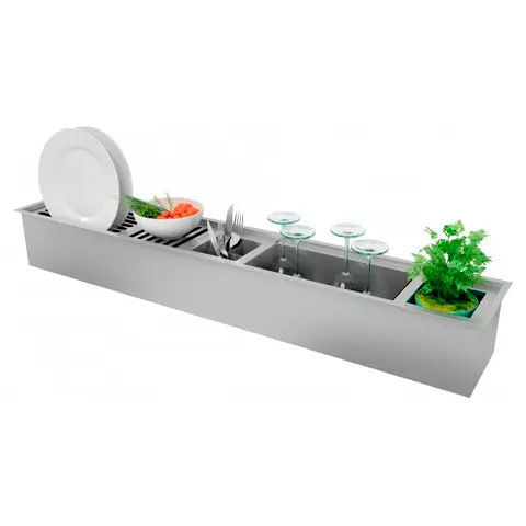 Complementos para Cozinha para Canal Organizador Úmido 30cm Inox - De Bacco - Liven Casa