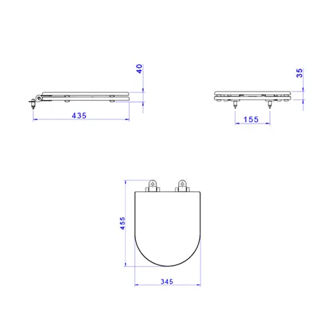 Assento Poliéster Carrara/Duna/Lk/Nuova/Level Slow Close AP237 Branco/Gold - Deca - Liven Casa