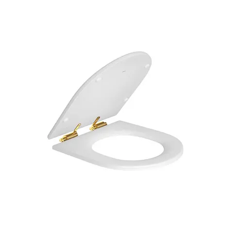 Assento Poliéster Carrara/Duna/Lk/Nuova/Level Slow Close AP237 Branco/Gold - Deca - Liven Casa