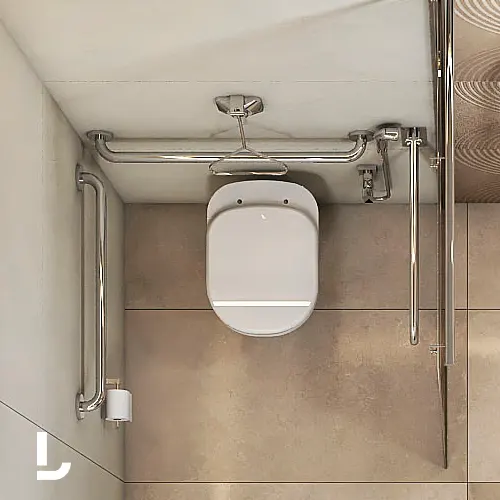 Barra de Apoio Conforto 80cm Polido Cromado - Deca - Liven Casa