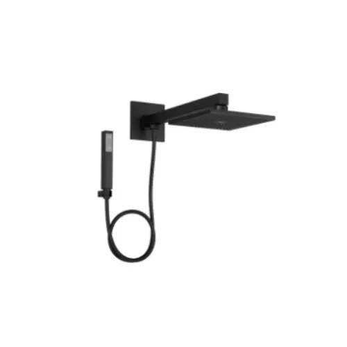 Chuveiro de Parede Quadrado com Desviado e Ducha Manual Black Matte - Deca - Liven Casa