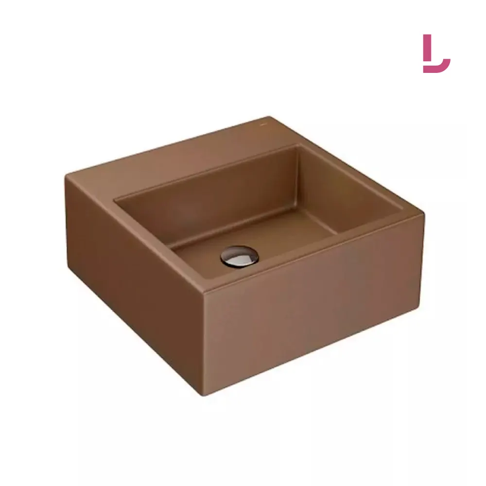Cuba de Apoio de Mesa para Banheiro Quadrada L73 Marrom Fosco - Deca - Liven Casa