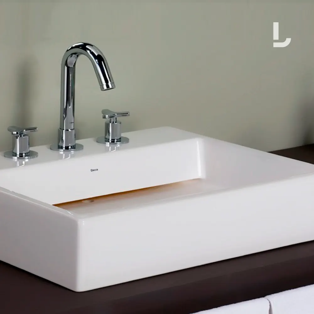 Cuba de Apoio de Mesa para Banheiro Quadrada L86 Branco - Deca - Liven Casa