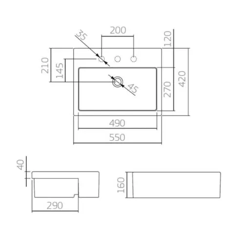 Cuba de Semi Encaixe de Mesa para Banheiro Retangular L843 Branco - Deca - Liven Casa