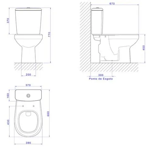 Kit Fast Bacia Acoplada+Caixa+Assento KP760 Branco - Deca - Liven Casa