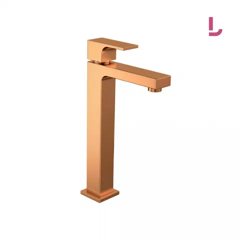 Misturador Monocomando de Mesa para Lavatório Unic Bica Alta Gold Matte - Deca - Liven Casa