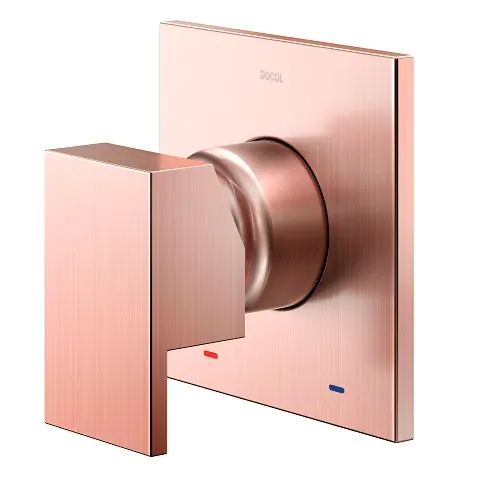 Acabamento Monocomando para Chuveiro New Edge/Mínima Alta Vazão Cobre Escovado - Docol - Liven Casa