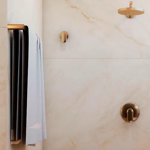 Porta Toalha Duplo Flat Ouro Escovado - Docol - Liven Casa