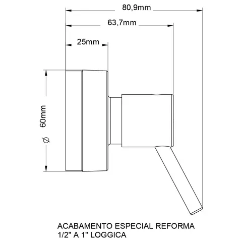 Acabamento para Registro Lóggica Base Deca 1/2 a 1 Cromado - Docol - Liven Casa