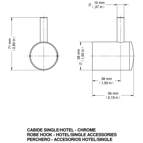 Cabide Single Cromado - Docol - Liven Casa