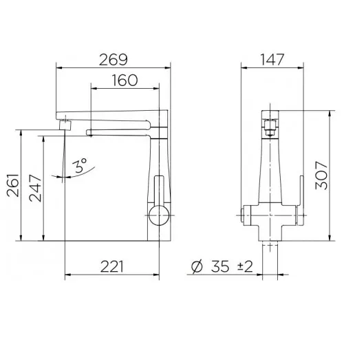 Misturador de Mesa para Cozinha Vitalis Monocomando com Filtro Cromado - Docol - Liven Casa