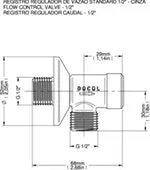 Registro Regulador de Vazão 1/2 Cromado - Docol - Liven Casa
