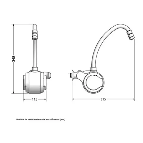 Torneira de Parede para Cozinha Elétrica Versatile Branco - Lorenzetti - Liven Casa
