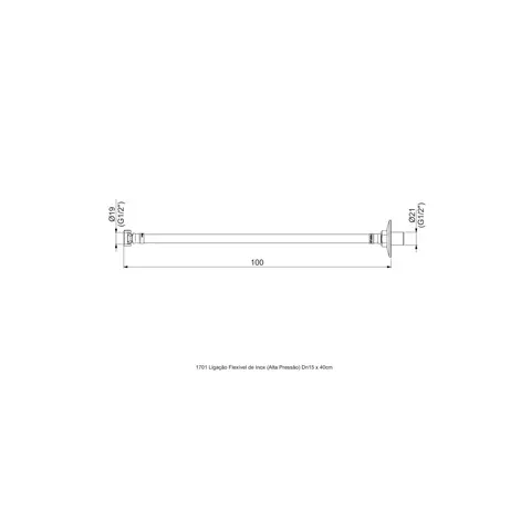 Ligação Flexível 40cm Cromado - Perflex - Liven Casa