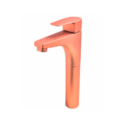 Misturador Monocomando de Mesa para Lavatório Led Bica Alta Rosê Fosco - Perflex - Liven Casa
