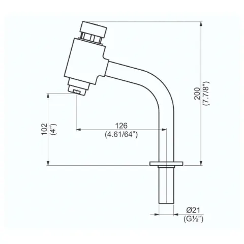 Torneira de Mesa para Lavatório Pressmatic Bica Móvel Pressurizada Cromado - Perflex - Liven Casa