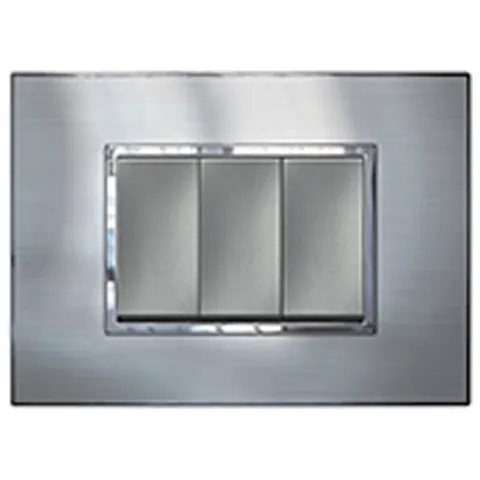 Placa Arteor 4X2 3 Postos Stainless Steel - Pial Legrand - Liven Casa