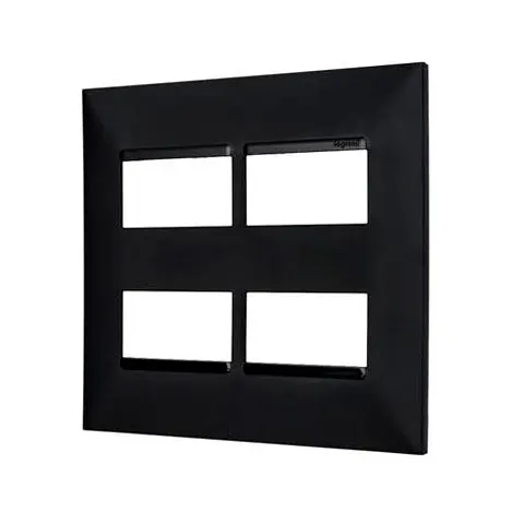 Placa Pial Plus+ 4X4cm 2+2 Postos Separados Preto - Pial Legrand - Liven Casa