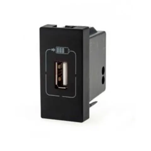 Tomada USB Pial Plus+ um Módulo Preto - Pial Legrand - Liven Casa