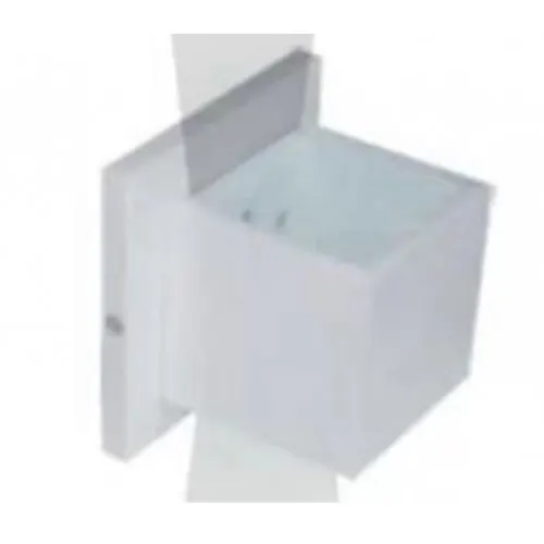 Arandela com Vidro Fosco Branca em Alumínio 10x10x10cm - Riopre - Liven Casa