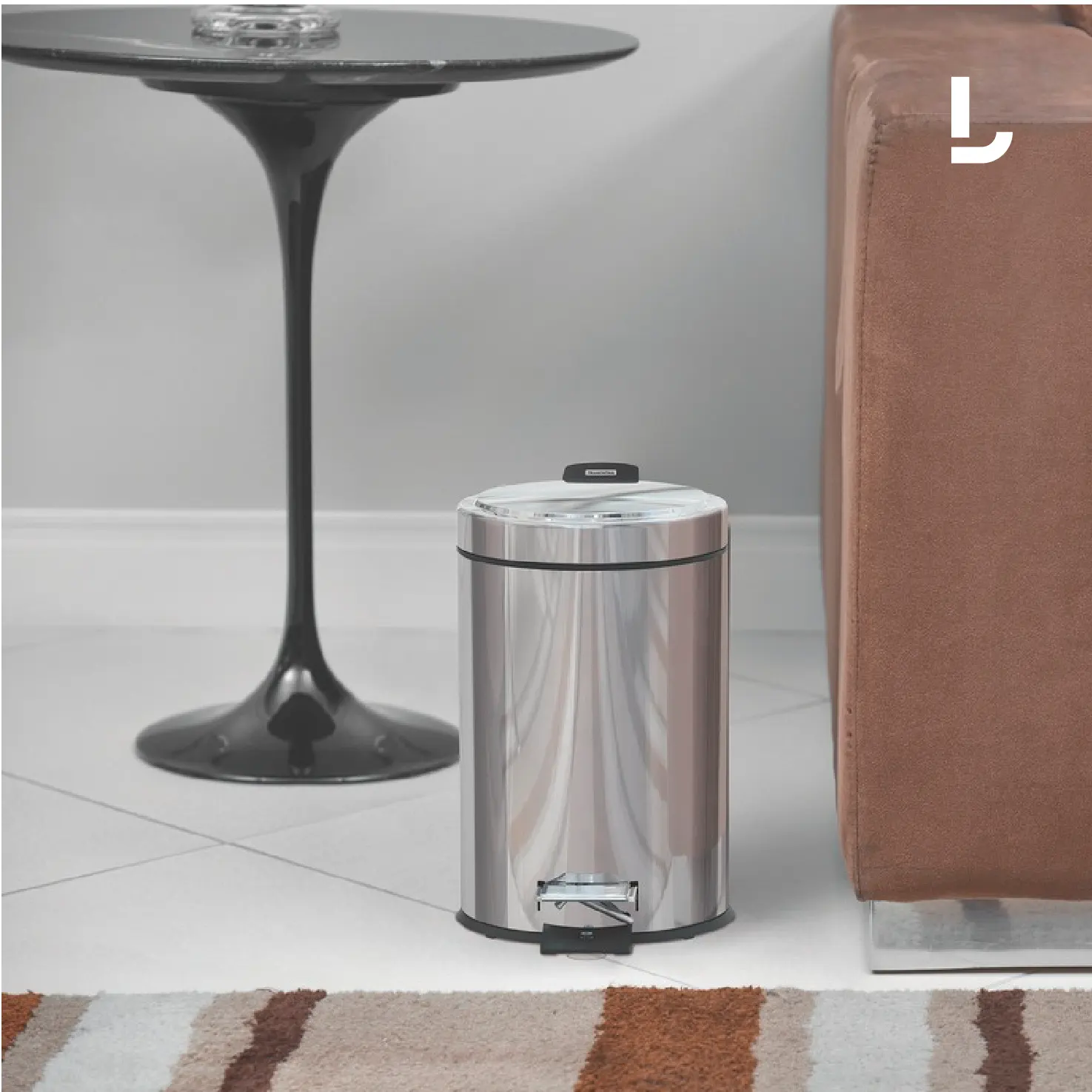 Lixeira com Pedal e Balde Removível 5L Inox Polido - Tramontina Lixeiras - Liven Casa