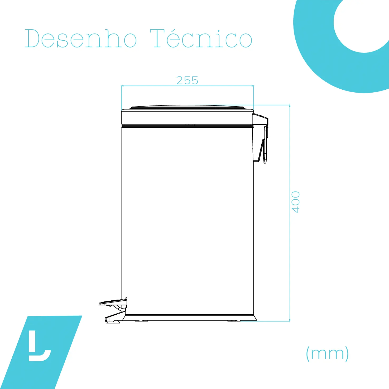 Lixeira com Pedal e Balde Removível 5L Inox Polido - Tramontina Lixeiras - Liven Casa