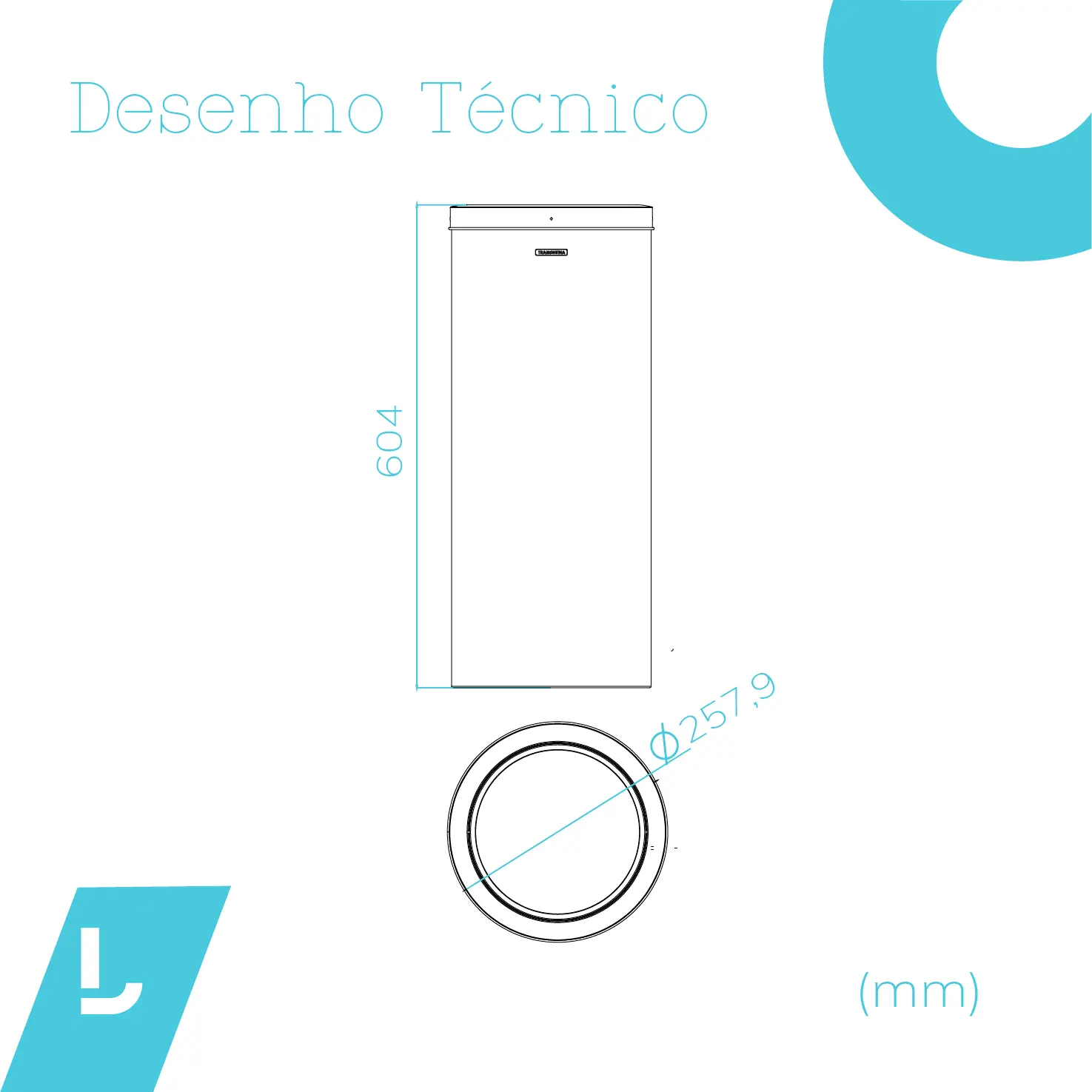 Lixeira com Tampa Basculante Swing 30L Inox Polido - Tramontina Lixeiras - Liven Casa