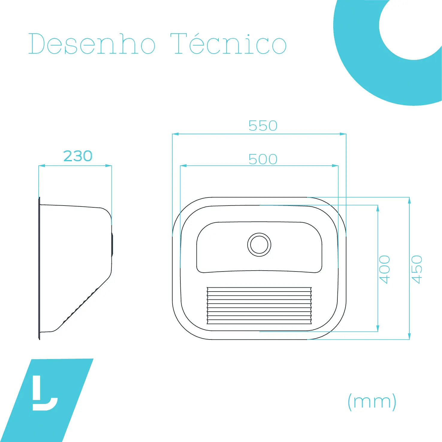 Tanque de Encaixe 50X40cm Inox Polido - Tramontina - Liven Casa